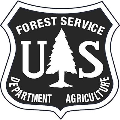 12" Black Us Forest Service Shield Sticker