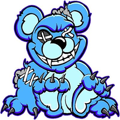 3" Blue Zombie Teddy Bear Sticker