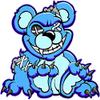 3" Blue Zombie Teddy Bear Sticker view 1