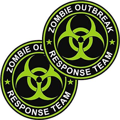 2 Pack 4" Zombie Outbreak Response Team Sticker Neon