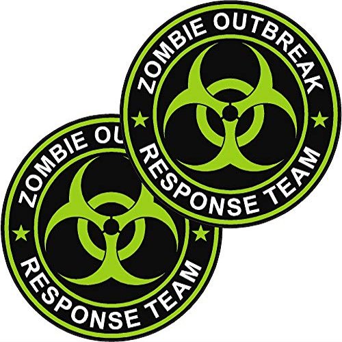 2 Pack 4" Zombie Outbreak Response Team Sticker Neon