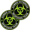 2 Pack 4" Zombie Outbreak Response Team Sticker Neon view 1