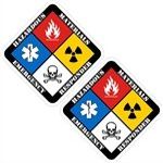 2 Pack 3" Hazmat Hazardous Materials Sticker