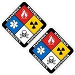 2 Pack 3" Hazmat Hazardous Materials Sticker