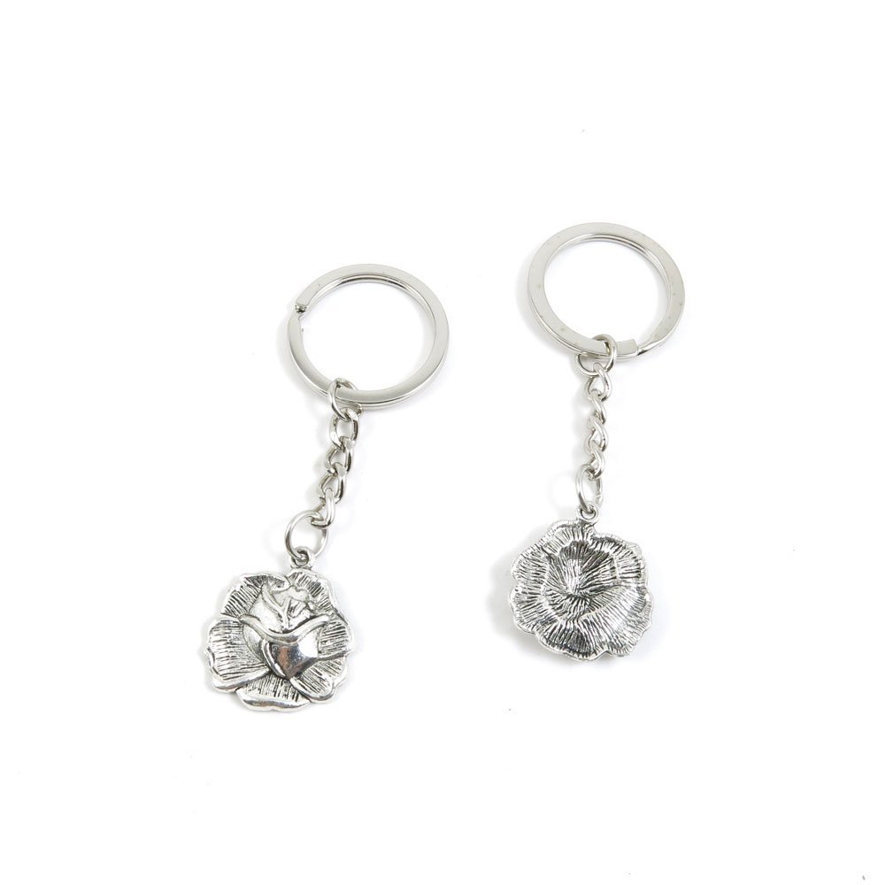 1 Pieces Keyring Keychain Keytag Key Ring Chain Tag Door Car Wholesale Jewelry Making Charms R2BJ2 Rose