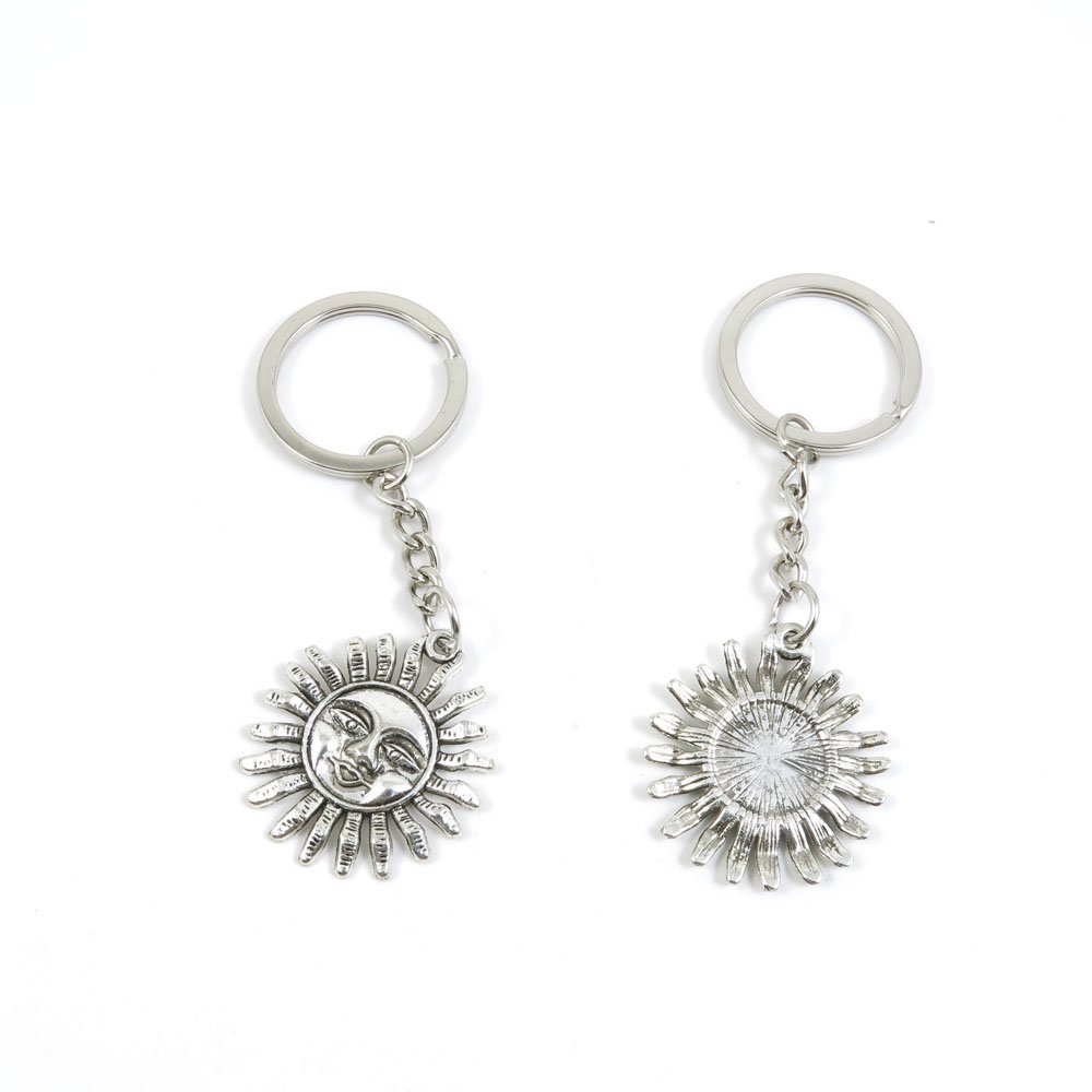 2 Pieces Keyring Keychain Keytag Key Ring Chain Tag Door Car Wholesale Jewelry Making Charms V1DQ4 Sun Helius