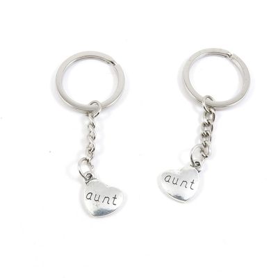 2 Pieces Keyring Keychain Keytag Key Ring Chain Tag Door Car Wholesale Jewelry Making Charms M3HW1 Aunt Love Heart