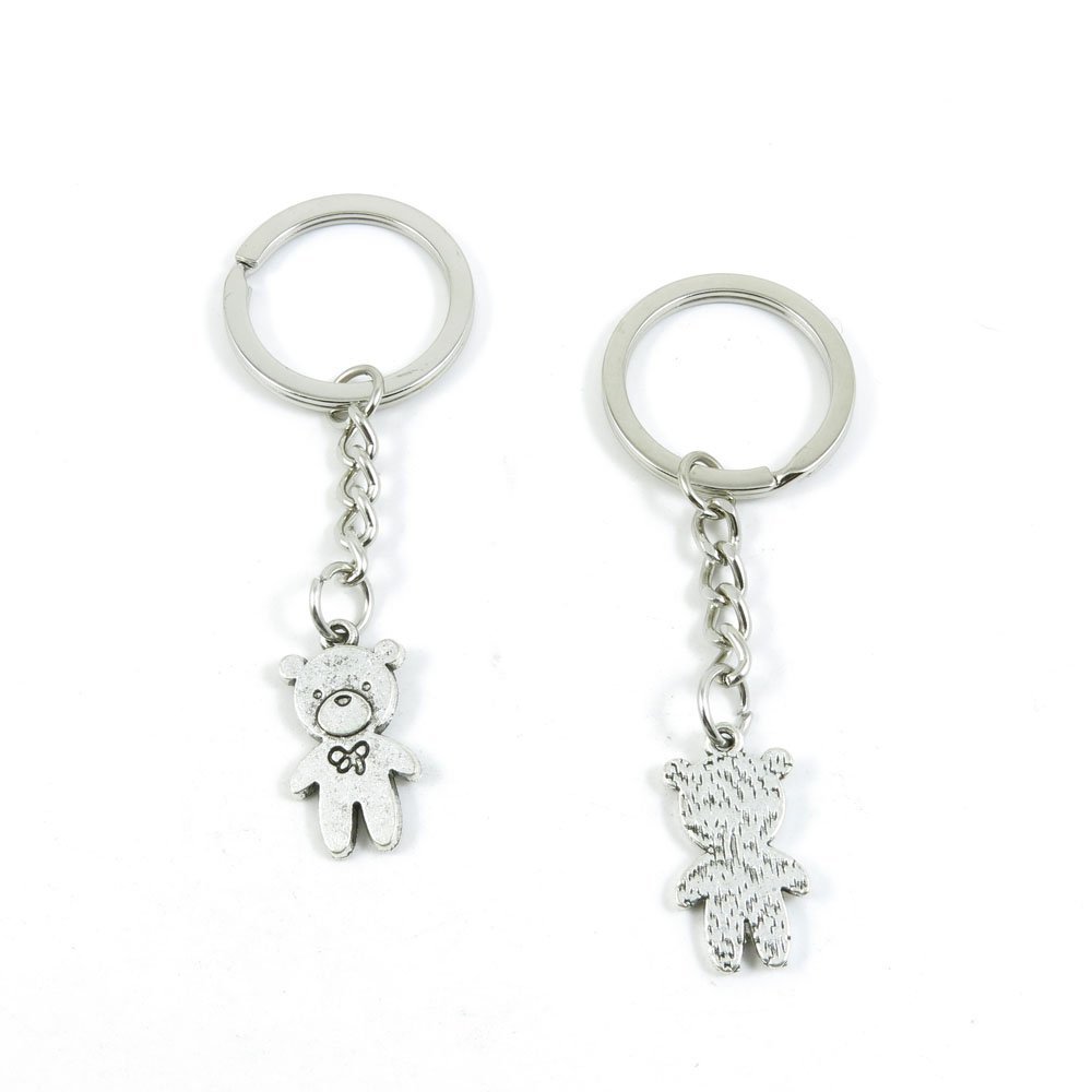 1 Pieces Keyring Keychain Keytag Key Ring Chain Tag Door Car Wholesale Jewelry Making Charms T4GV5 Teddy Bear