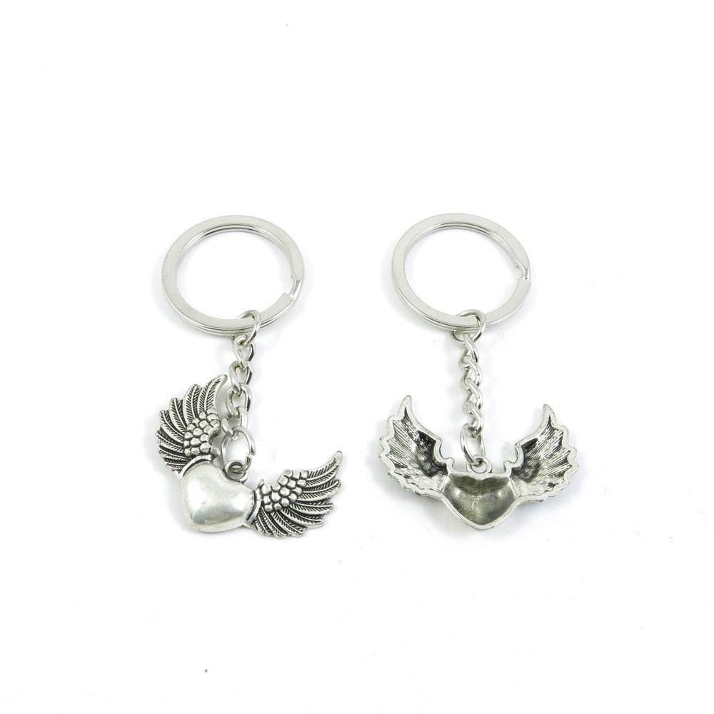 1 Pieces Keyring Keychain Keytag Key Ring Chain Tag Door Car Wholesale Jewelry Making Charms Y4JV2 Heart Wings
