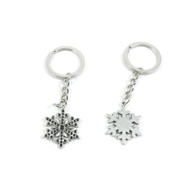 2 Pieces Keyring Keychain Keytag Key Ring Chain Tag Door Car Wholesale Jewelry Making Charms R1CV2 Snow Flake Snowflake