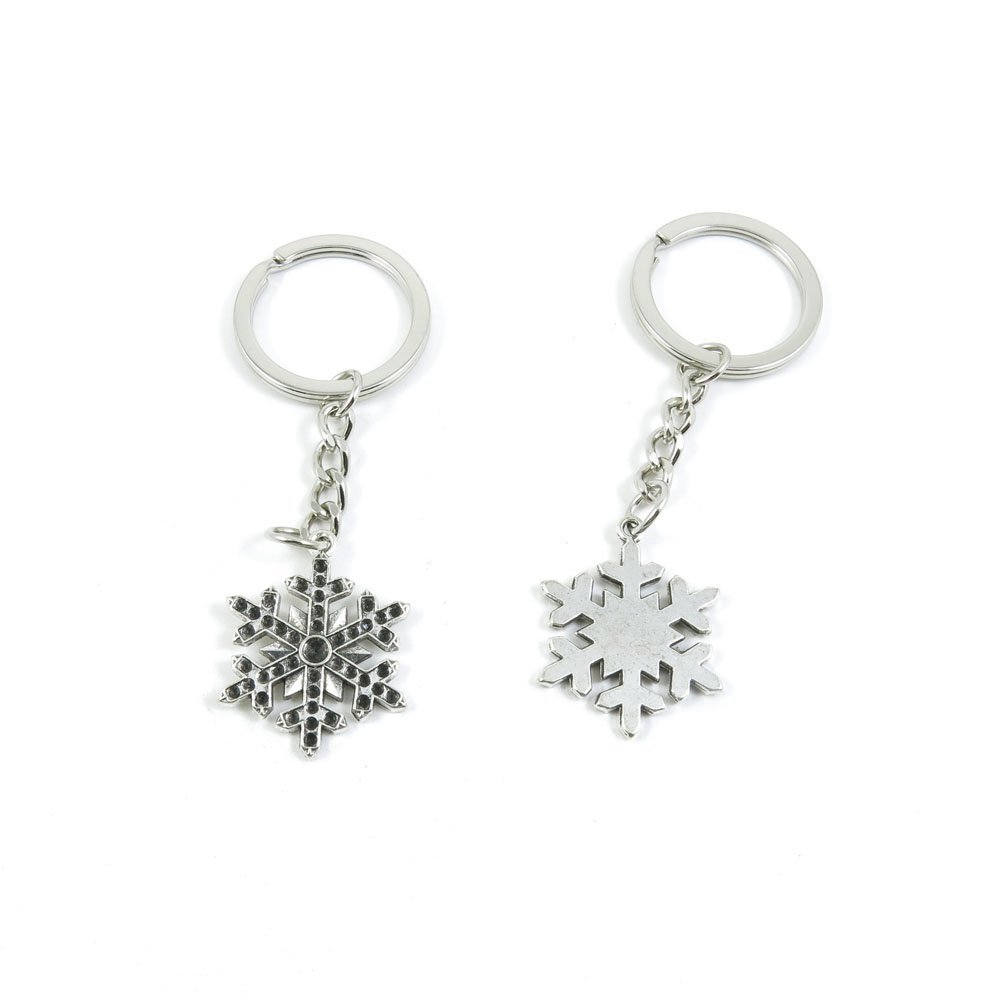 2 Pieces Keyring Keychain Keytag Key Ring Chain Tag Door Car Wholesale Jewelry Making Charms R1CV2 Snow Flake Snowflake