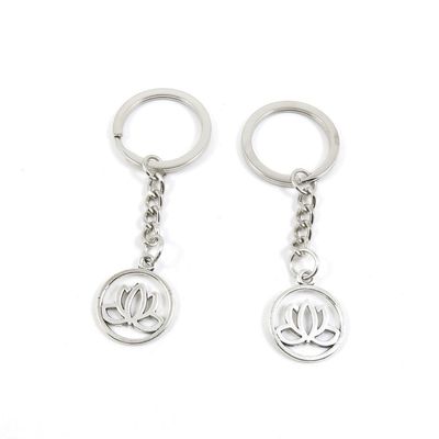 2 Pieces Keyring Keychain Keytag Key Ring Chain Tag Door Car Wholesale Jewelry Making Charms X7VJ2 Lotus Signs
