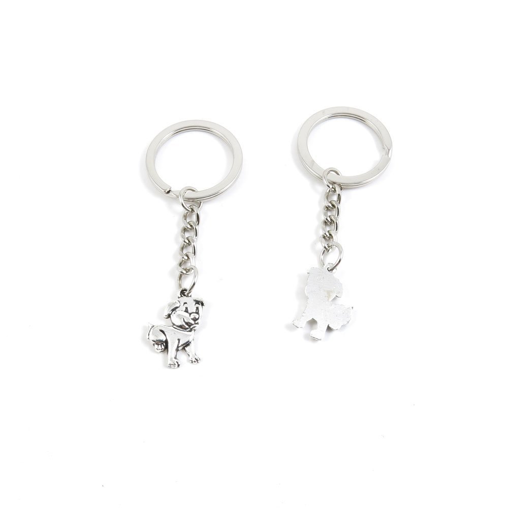 2 Pieces Keyring Keychain Keytag Key Ring Chain Tag Door Car Wholesale Jewelry Making Charms E6BE5 Pug Dog
