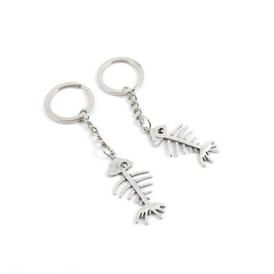 2 Pieces Keyring Keychain Keytag Key Ring Chain Tag Door Car Wholesale Jewelry Making Charms M7YS3 Fish Bone Fishbone
