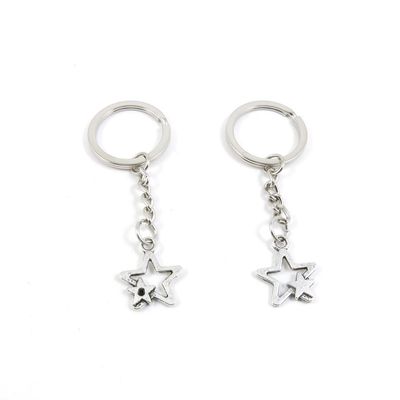 2 Pieces Keyring Keychain Keytag Key Ring Chain Tag Door Car Wholesale Jewelry Making Charms P5KA8 Five-Pointed Star