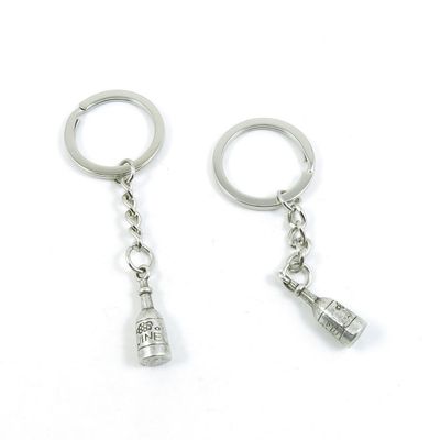 1 Pieces Keyring Keychain Keytag Key Ring Chain Tag Door Car Wholesale Jewelry Making Charms L1FY8 Wine Bottle