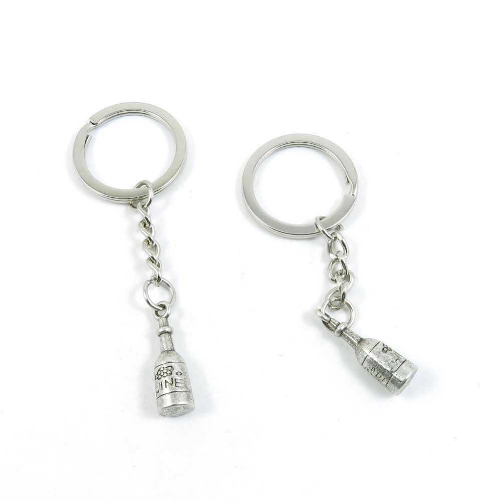 1 Pieces Keyring Keychain Keytag Key Ring Chain Tag Door Car Wholesale Jewelry Making Charms L1FY8 Wine Bottle