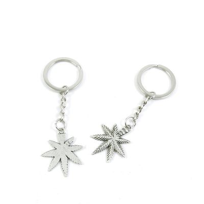 1 Pieces Keyring Keychain Keytag Key Ring Chain Tag Door Car Wholesale Jewelry Making Charms U3KB5 Maple Leaf Leaves
