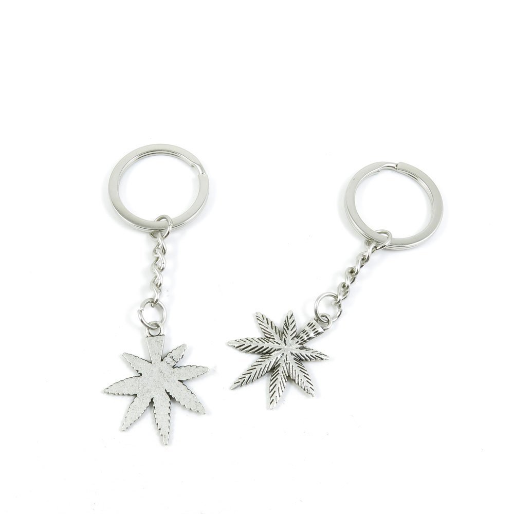 1 Pieces Keyring Keychain Keytag Key Ring Chain Tag Door Car Wholesale Jewelry Making Charms U3KB5 Maple Leaf Leaves