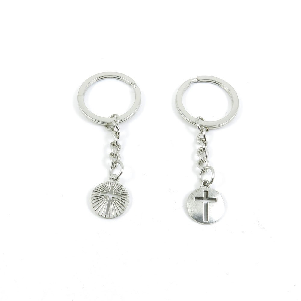 2 Pieces Keyring Keychain Keytag Key Ring Chain Tag Door Car Wholesale Jewelry Making Charms V2XI7 Jesus Cross