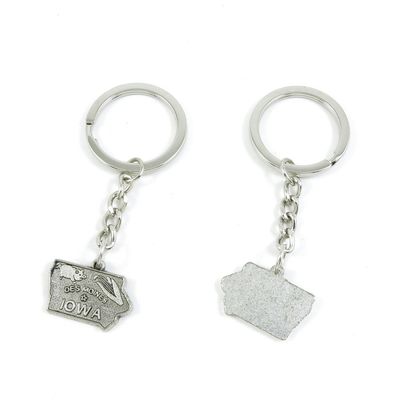 2 Pieces Keyring Keychain Keytag Key Ring Chain Tag Door Car Wholesale Jewelry Making Charms M5UE2 Iowa Map Tags