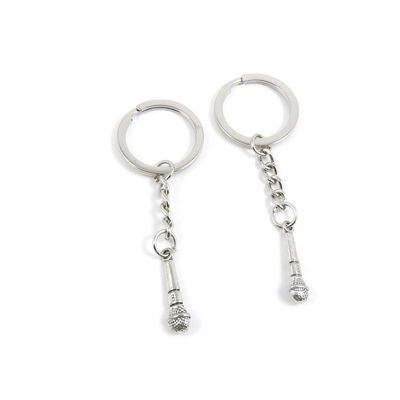 2 Pieces Keyring Keychain Keytag Key Ring Chain Tag Door Car Wholesale Jewelry Making Charms F2KF3 Mike Microphone