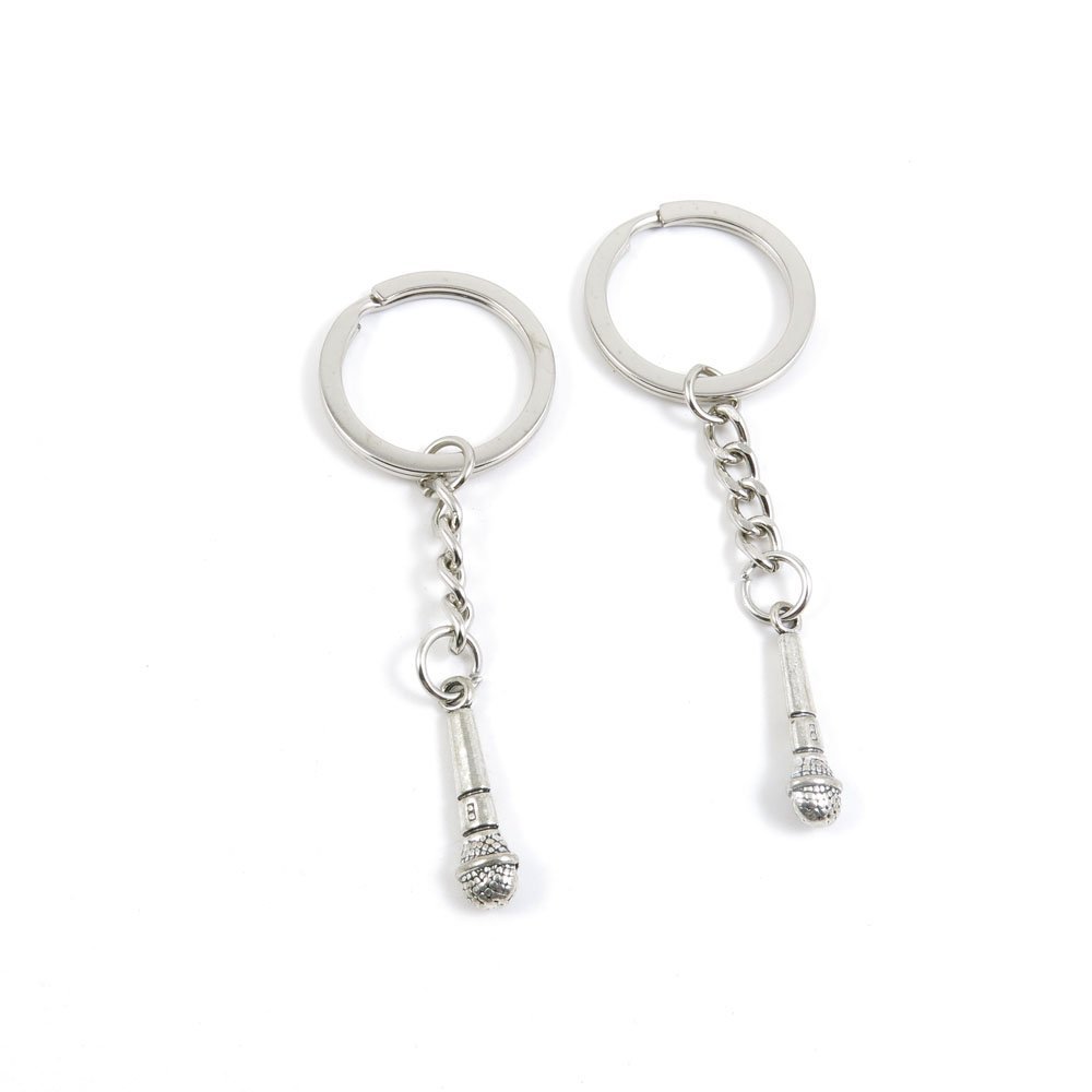 2 Pieces Keyring Keychain Keytag Key Ring Chain Tag Door Car Wholesale Jewelry Making Charms F2KF3 Mike Microphone