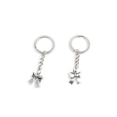 2 Pieces Keyring Keychain Keytag Key Ring Chain Tag Door Car Wholesale Jewelry Making Charms O8XM0 Bowtie Bowknot Bow Tie