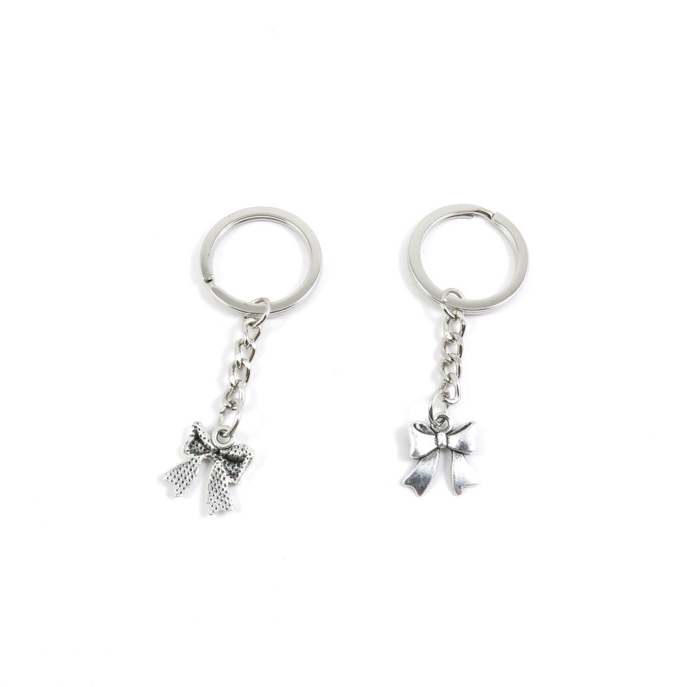 2 Pieces Keyring Keychain Keytag Key Ring Chain Tag Door Car Wholesale Jewelry Making Charms O8XM0 Bowtie Bowknot Bow Tie