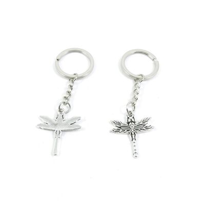 2 Pieces Keyring Keychain Keytag Key Ring Chain Tag Door Car Wholesale Jewelry Making Charms V5IG6 Dragonfly