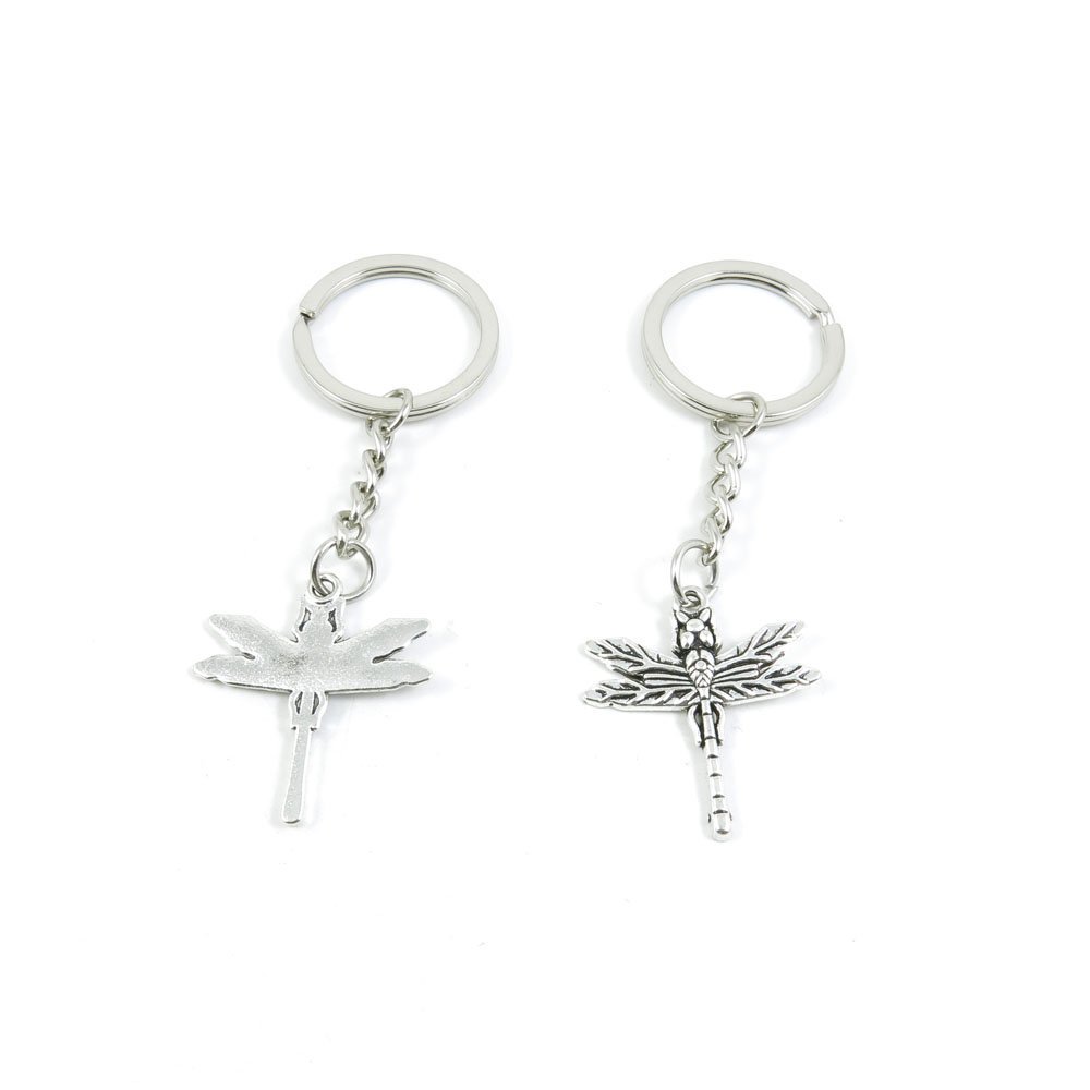 2 Pieces Keyring Keychain Keytag Key Ring Chain Tag Door Car Wholesale Jewelry Making Charms V5IG6 Dragonfly