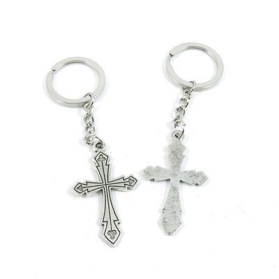 1 Pieces Keyring Keychain Keytag Key Ring Chain Tag Door Car Wholesale Jewelry Making Charms M7RD6 Latin Cross