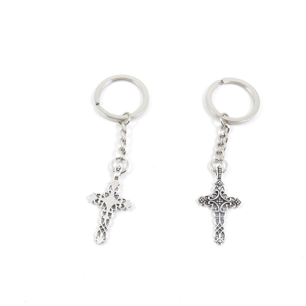 2 Pieces Keyring Keychain Keytag Key Ring Chain Tag Door Car Wholesale Jewelry Making Charms E4XC5 Latin Cross