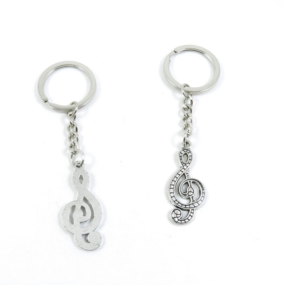 2 Pieces Keyring Keychain Keytag Key Ring Chain Tag Door Car Wholesale Jewelry Making Charms G5FD6 Music Note