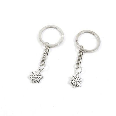 2 Pieces Keyring Keychain Keytag Key Ring Chain Tag Door Car Wholesale Jewelry Making Charms B3JM0 Snowflake Snow Flake