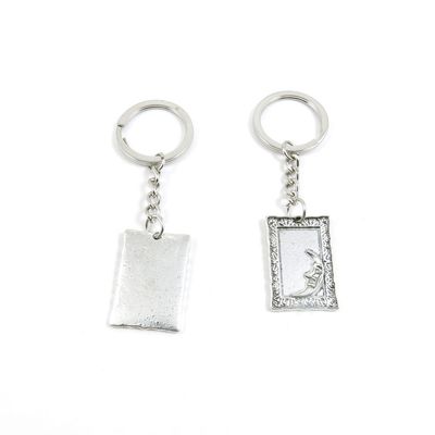 2 Pieces Keyring Keychain Keytag Key Ring Chain Tag Door Car Wholesale Jewelry Making Charms I8MB1 Moon Frame
