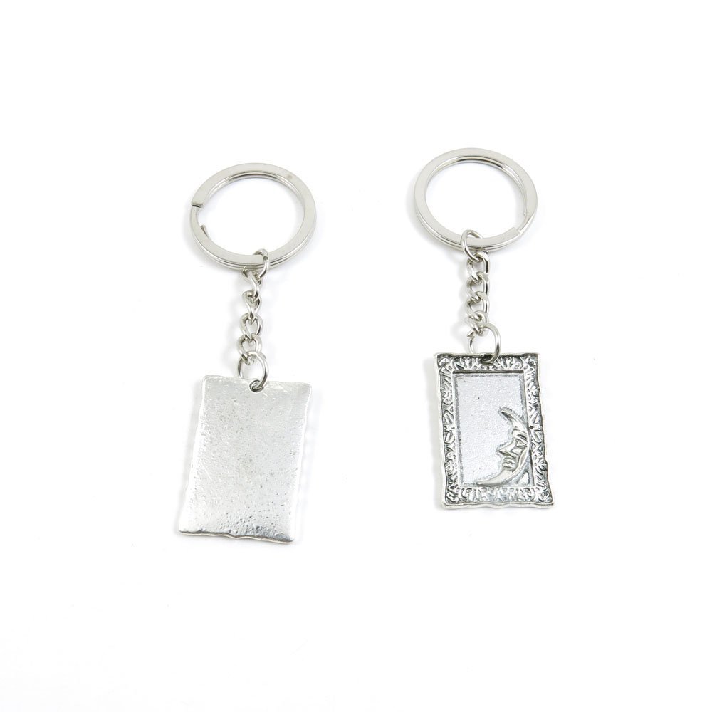 2 Pieces Keyring Keychain Keytag Key Ring Chain Tag Door Car Wholesale Jewelry Making Charms I8MB1 Moon Frame