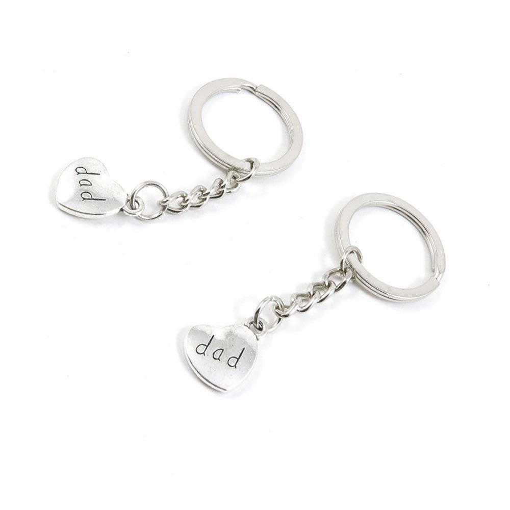 2 Pieces Keyring Keychain Keytag Key Ring Chain Tag Door Car Wholesale Jewelry Making Charms R8KA8 Dad Love Heart