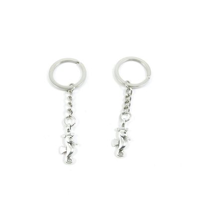 2 Pieces Keyring Keychain Keytag Key Ring Chain Tag Door Car Wholesale Jewelry Making Charms U2BL2 Hippocampi Seahorse
