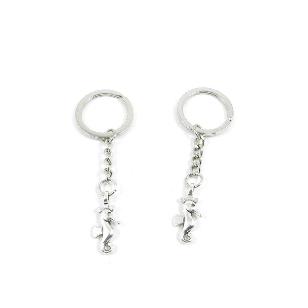 2 Pieces Keyring Keychain Keytag Key Ring Chain Tag Door Car Wholesale Jewelry Making Charms U2BL2 Hippocampi Seahorse