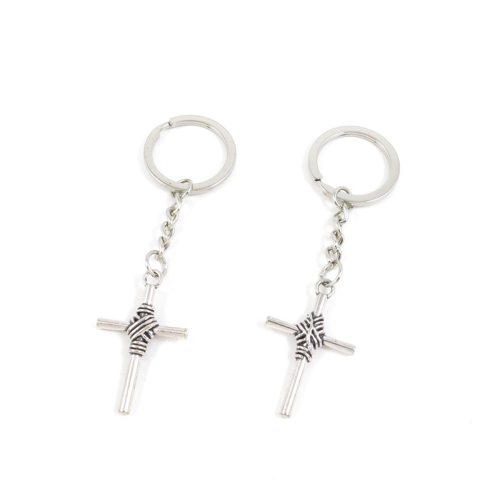 2 Pieces Keyring Keychain Keytag Key Ring Chain Tag Door Car Wholesale Jewelry Making Charms M5JR4 Latin Cross