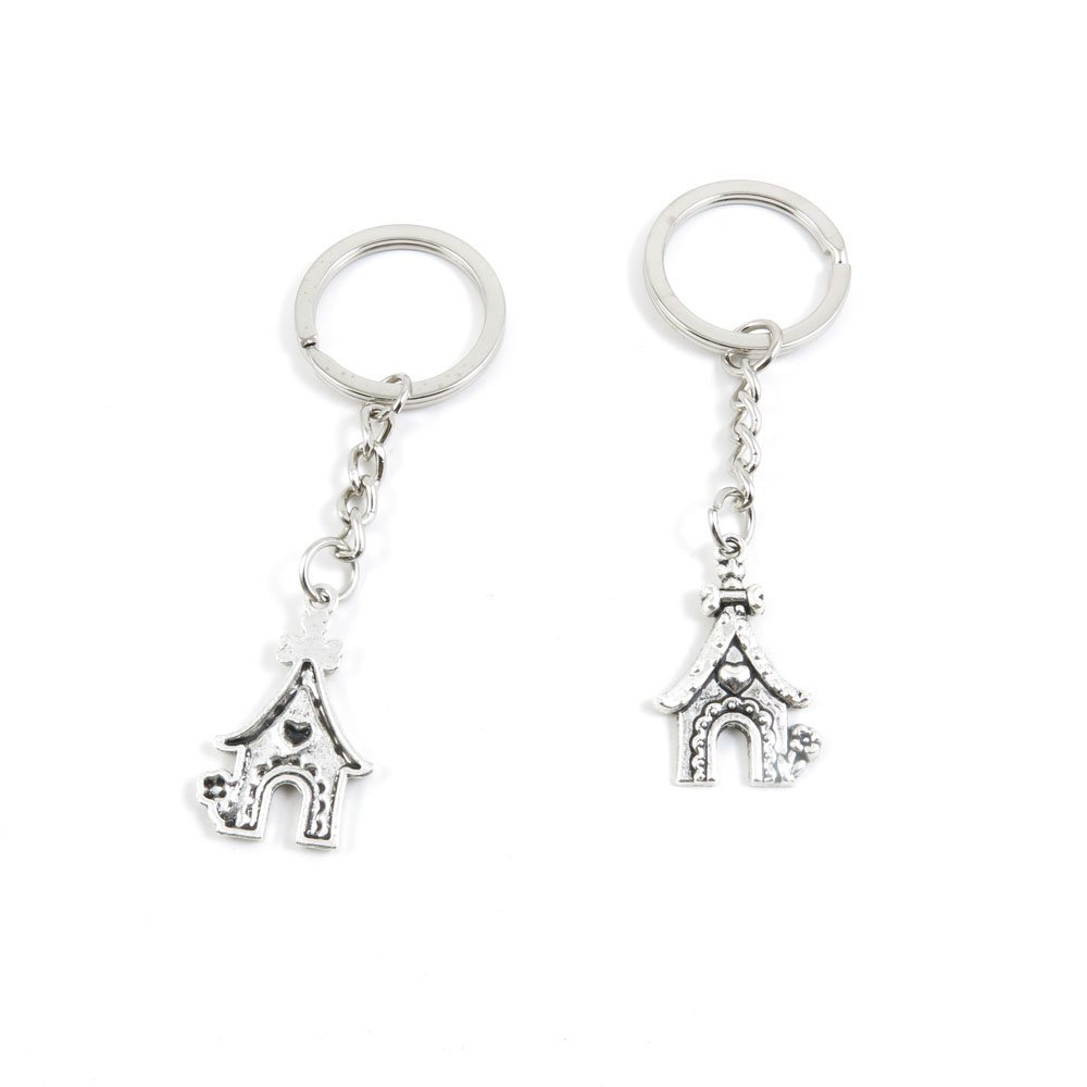 2 Pieces Keyring Keychain Keytag Key Ring Chain Tag Door Car Wholesale Jewelry Making Charms M3GV0 Doghouse