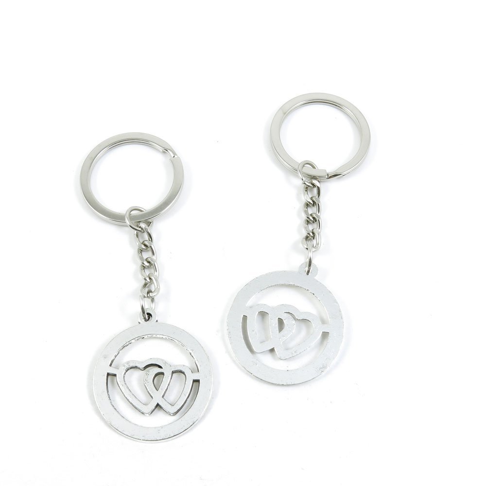 2 Pieces Keyring Keychain Keytag Key Ring Chain Tag Door Car Wholesale Jewelry Making Charms V8KF6 Love Heart