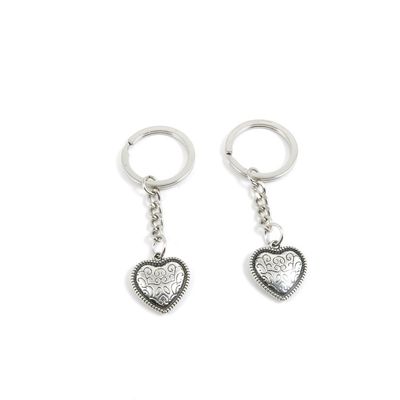 2 Pieces Keyring Keychain Keytag Key Ring Chain Tag Door Car Wholesale Jewelry Making Charms V6SN4 Love Heart