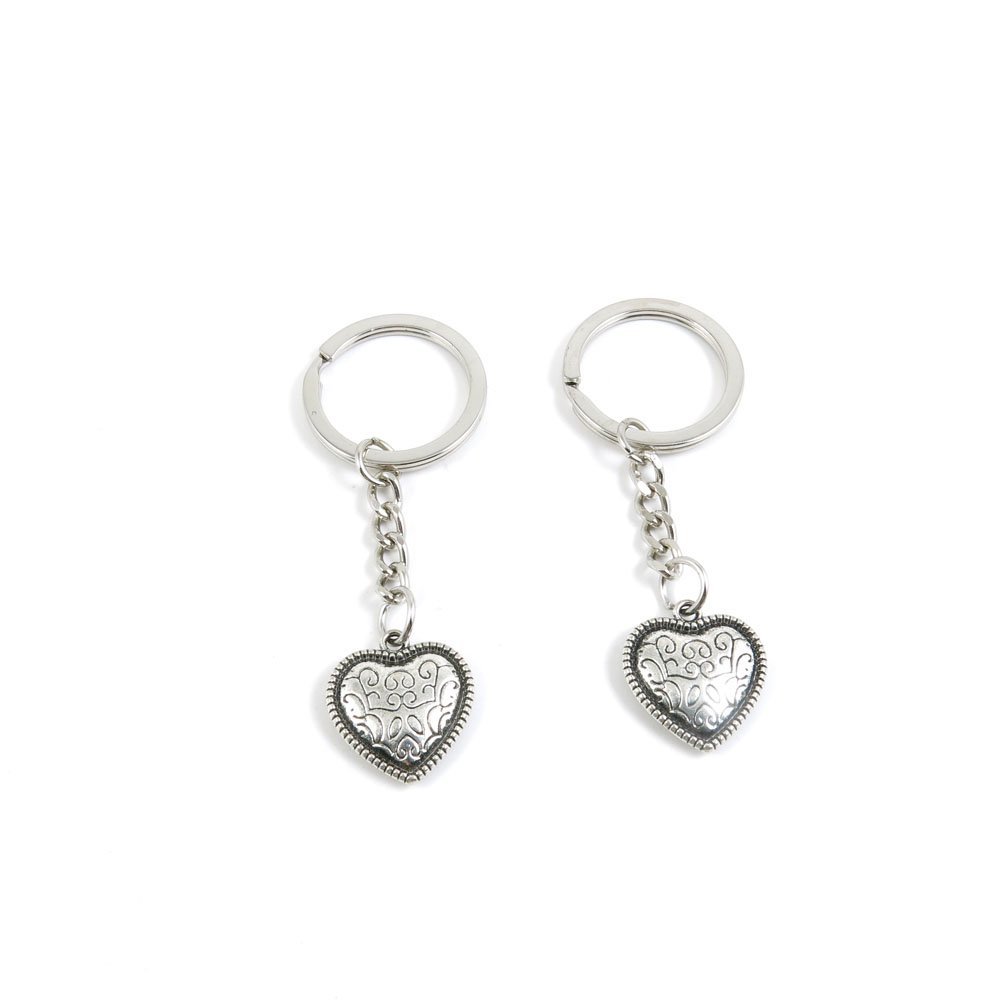 2 Pieces Keyring Keychain Keytag Key Ring Chain Tag Door Car Wholesale Jewelry Making Charms V6SN4 Love Heart