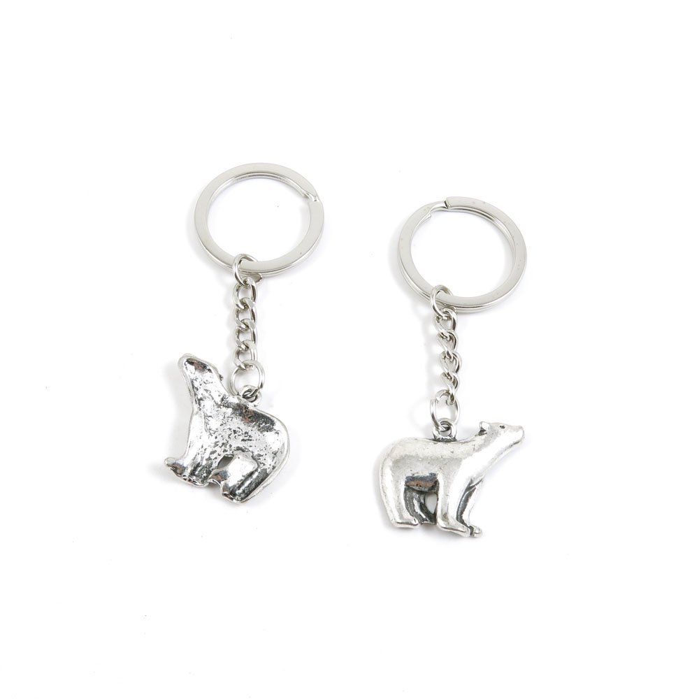 2 Pieces Keyring Keychain Keytag Key Ring Chain Tag Door Car Wholesale Jewelry Making Charms V1ZN4 Polar Bear