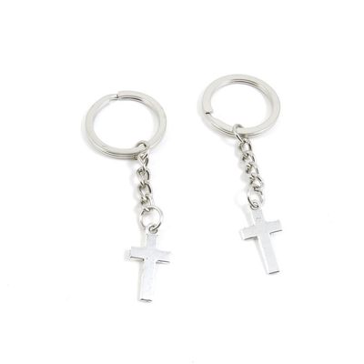 2 Pieces Keyring Keychain Keytag Key Ring Chain Tag Door Car Wholesale Jewelry Making Charms G0YX8 Latin Cross