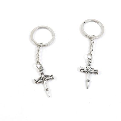 2 Pieces Keyring Keychain Keytag Key Ring Chain Tag Door Car Wholesale Jewelry Making Charms J8FZ9 Latin Cross