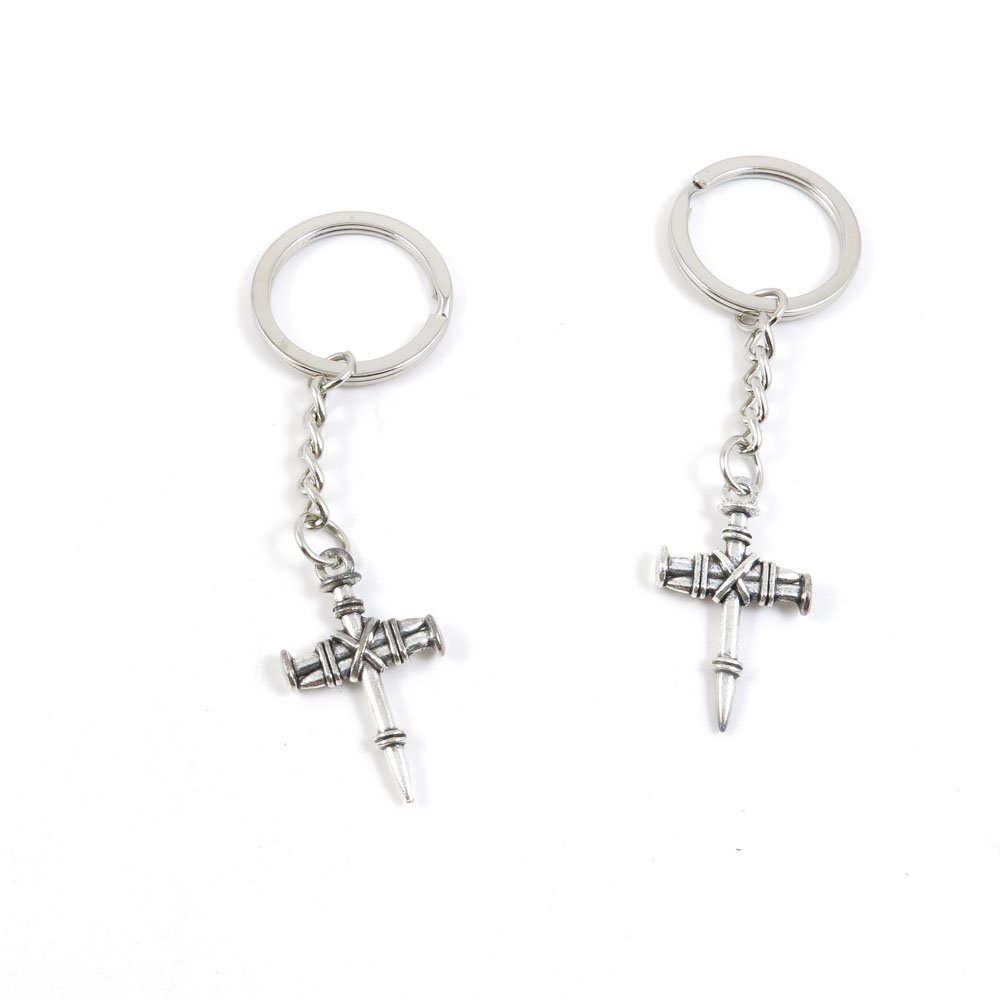 2 Pieces Keyring Keychain Keytag Key Ring Chain Tag Door Car Wholesale Jewelry Making Charms J8FZ9 Latin Cross
