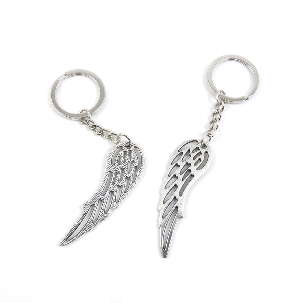 2 Pieces Keyring Keychain Keytag Key Ring Chain Tag Door Car Wholesale Jewelry Making Charms M1GU5 Angel Wings